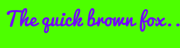Image with Font Color 7300FF and Background Color 4DFF00